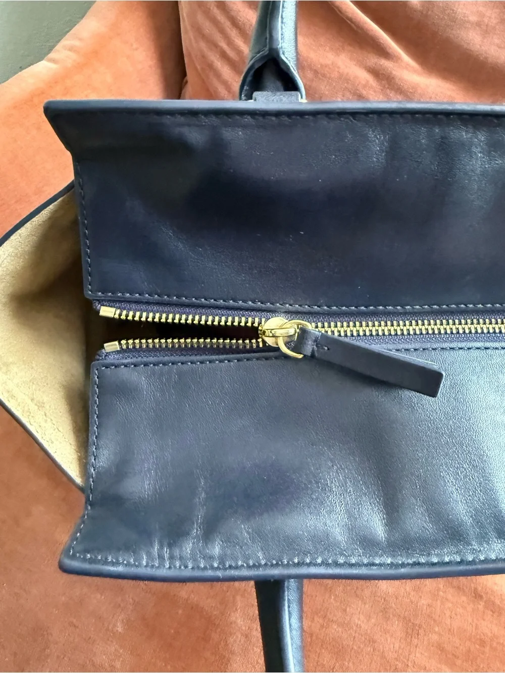 Veronica Beard Black and White Striped Satchel with Gold Lock